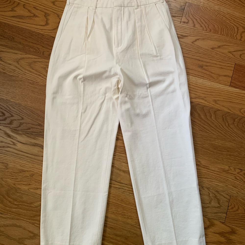 THE GREAT. Cream Women’s high waist trousers